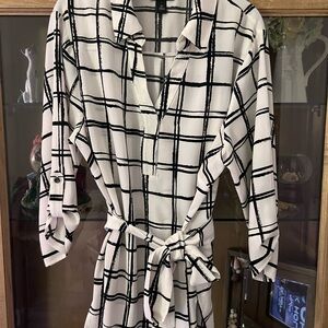Black and White Checkered Tunic with optional matching belt top